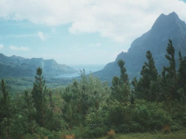 Moorea - Arctracer is Anchored in Bay in Center of Photo